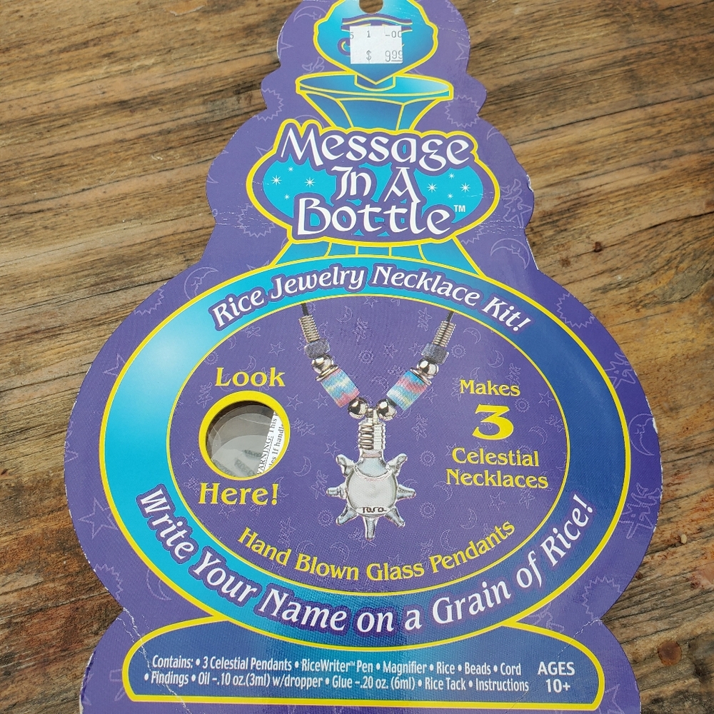 Message in a bottle, Rice Necklace Making Kit